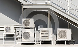 Compressors air conditioners on rooftop building