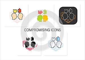 Compromising icons set