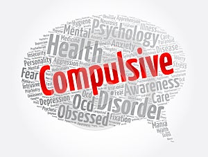 Compulsive word cloud collage, health concept background