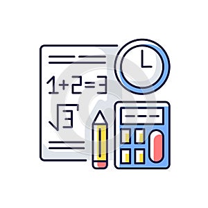 Computational exam RGB color icon photo