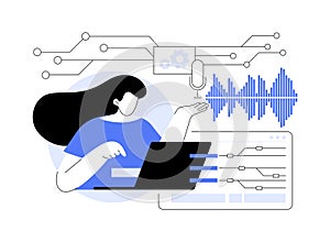 Computational linguist abstract concept vector illustration.