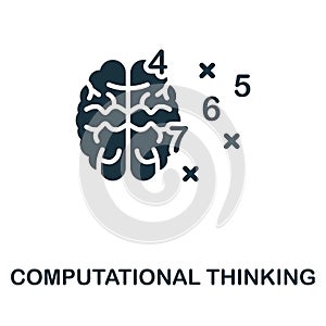 Computational Thinking icon. Monochrome sign from creative learning collection. Creative Computational Thinking icon photo