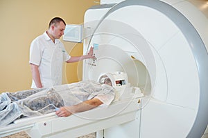 MRI scan test or computed tomography in hospital photo