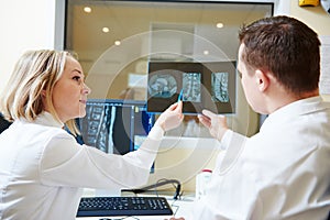 Computed tomography or MRI scanner test analysis photo