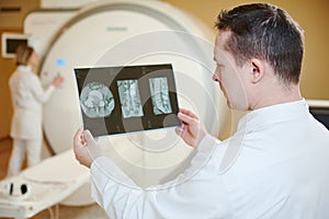 computed tomography or MRI scanner test analysis photo
