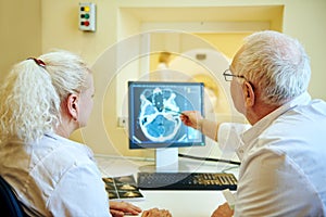 Computed tomography or MRI scanner test analysis photo