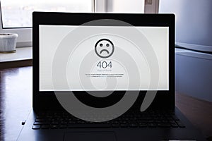 Computer 404 error failure concept. Business laptop or office notebook computer PC