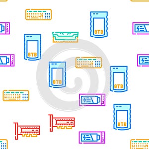 Computer Accessories And Parts Icons Set Vector