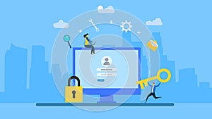 Computer with account and password.