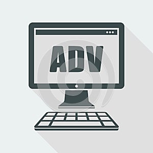Computer advertising - Vector flat minimal icon