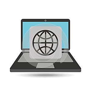 Computer analysis data globe world