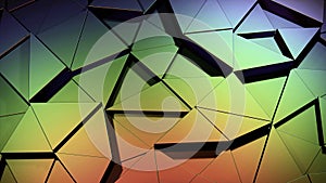 Computer animation of disappearing and appearing triangles. Design. 3D background with triangular pattern and swapping