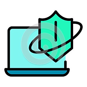 Computer antivirus icon vector flat