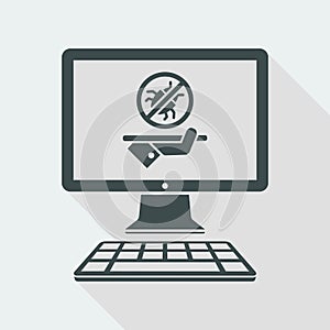Computer antivirus services - Vector flat icon