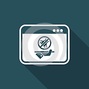 Computer antivirus services - Vector flat icon