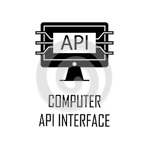 computer api interface icon. Element of Web Development for mobile concept and web apps. Detailed computer api interface icon can