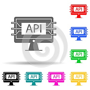 computer api interface multi color style icon. Simple glyph, flat vector of web development icons for ui and ux, website or mobile