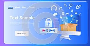 computer app antimalware protection shield data privacy security concept horizontal