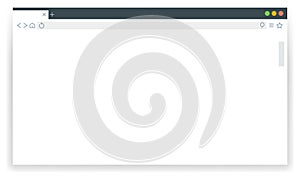Computer app window frame template. Web browser