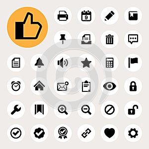 Computer and application interface icon set