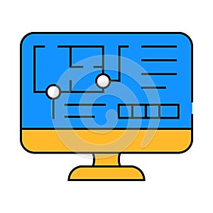 computer architect software icon color illustration