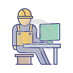 Computer architect Vector Icon which can easily modify or edit