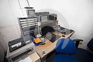 Computer and audio equipment in television studio