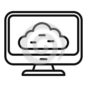 Computer backup icon outline vector. Data cloud