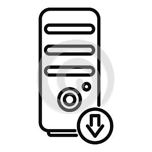 Computer backup icon outline vector. Data cloud