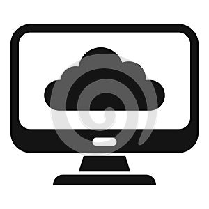 Computer backup icon simple vector. Data cloud