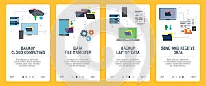 Computer, backup, report, data and cloud computing icons