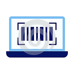 Computer Barcode Flat Colored Icon for Retail and Scanning