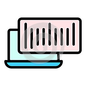 Computer barcode icon vector flat