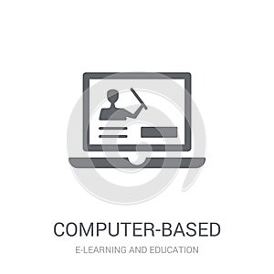 computer-based training icon. Trendy computer-based training log