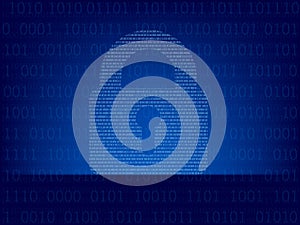 Computer binary code on Blue screen