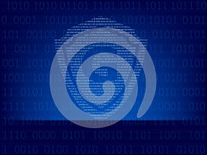 Computer binary code on Blue screen