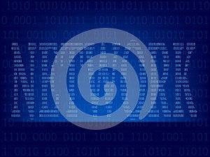 Computer binary code on Blue screen