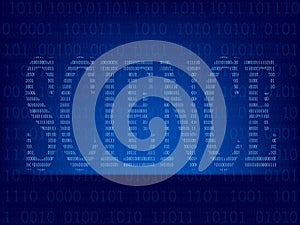 Computer binary code on Blue screen