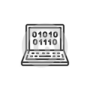 Computer Binary Code line icon