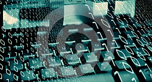 Computer binary code, new technology cyber security algorithm