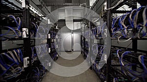 Computer for Bitcoin mining. Cryptocurrency computer with many peripheral slots