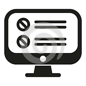 Computer blacklist icon simple vector. Business user