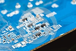 Computer board chip circuit cpu core blue technology