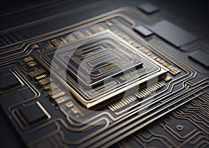 computer board with processer chipset.ai generated