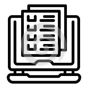 Computer book publication icon outline vector. Open publish