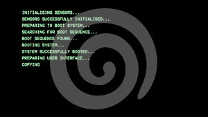 Computer boot log code green (BIOS style)