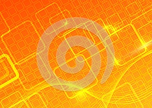 Computer bright orange background