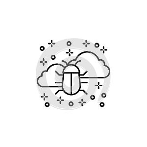Computer bug cloud icon. Element of computer icon
