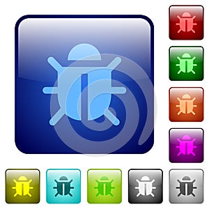 Computer bug color square buttons