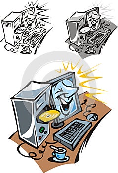 Computer burning DVD